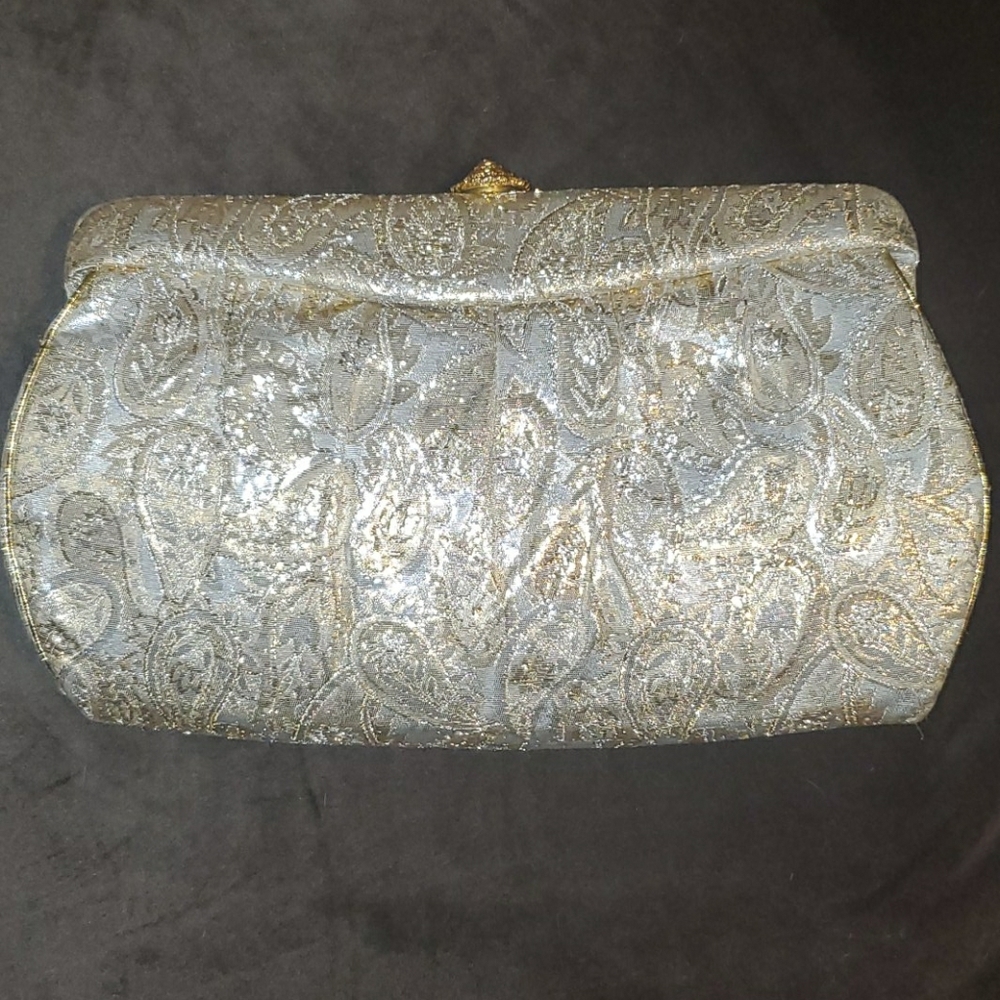 Vintage metalic gold clutch purse